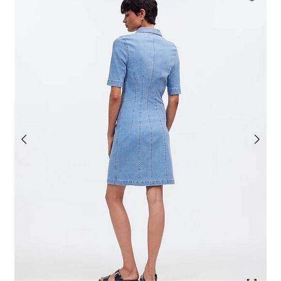 $118 Madewell Denim Seamed Mini Shirtdress in Palermo Wash size 00 m2 - Picture 3 of 9
